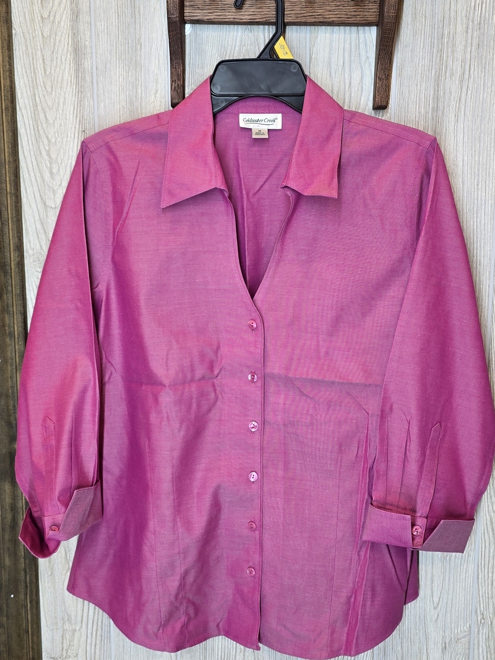 Coldwater Creek Vibrant Fuchsia Button-Front Shirt